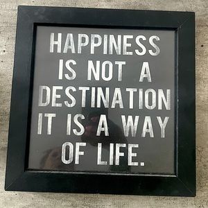 10x10 quote decor with wood frame and glass.